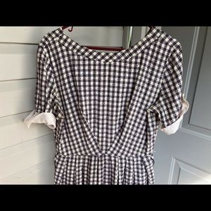 Sweet vintage navy checked dress